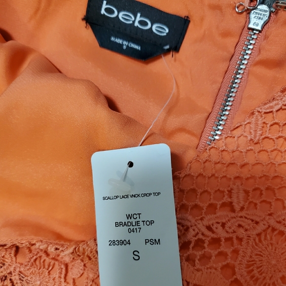 NWT Bebe scallop lace crop tank top S - Picture 8 of 8